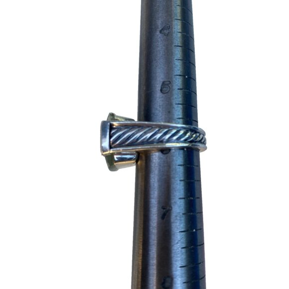 David Yurman Wheaton 925 Sterling Silver Ring Womens 6 Pave Diamonds Prasiolite - Picture 14 of 15